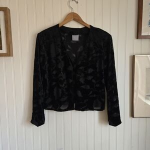 Rabbit Rabbit Rabbit Vintage Black Floral Velvet Jacket Cardigan